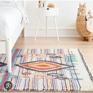 West Elm Baby Charm Wool 3x5 Colorful Geometric Pattern Rug